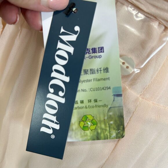 ModCloth Wrapped in Rapture Maxi Dress Lined Chiffon Pink Women's Large NWT - Picture 10 of 12